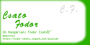 csato fodor business card
